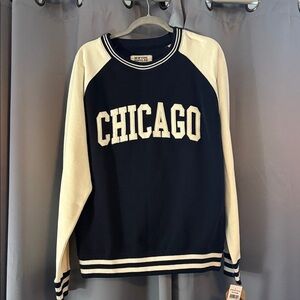 Mitchell & Ness Navy and Cream Chicago Sweater